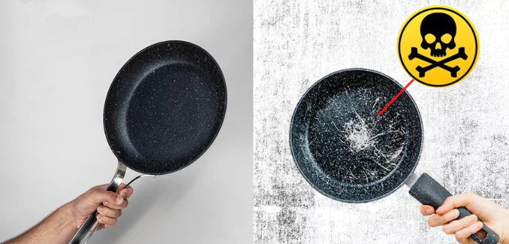 person holds emura anti stick pan